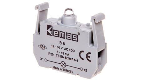 Element podświetlający do przycisków serii B, 12-30V AC/DC, żółty T0-B8-21338