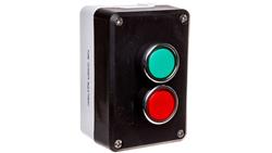 Kaseta sterownicza czarno-szara, 2 przyciski kryte, zielony 1Z i czerwony 1R T0-P2AB 2-otworowa T0-P2AB-19341