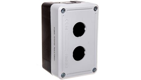 Kaseta sterownicza na 2 przyciski/lampki - pusta, czarno-szara 2-otworowa fi22 pusta czarno-szara IP65 T0-PY2BOS-18835