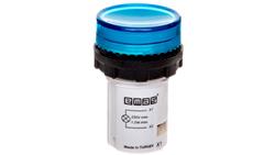 Lampka sygnalizacyjna MB z LED, monoblok, 230V AC, płaski klosz, niebieska T0-MBSD220M-6664