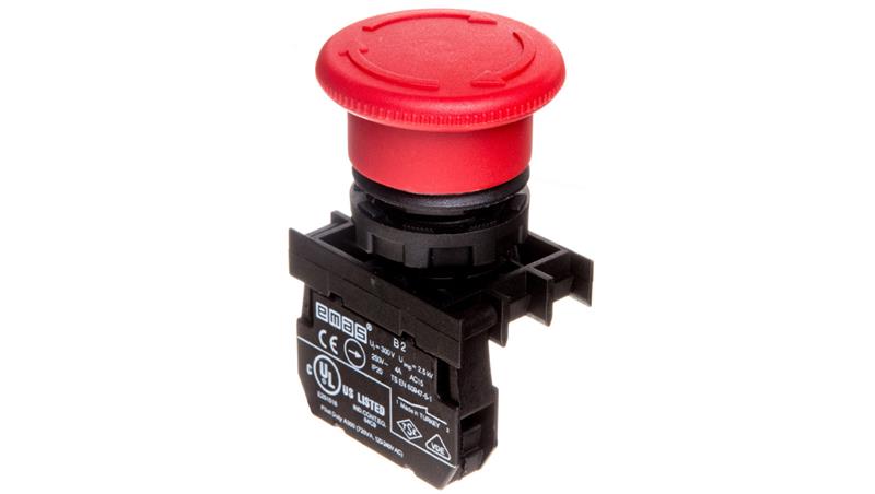 Przycisk dłoniowy bezpieczeństwa, 1NC, grzybek 40 mm, czerwony T0-B200E-8091