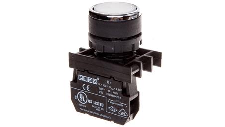 Przycisk sterowniczy kryty, niestabilny, 1NO, biały T0-B100DB-3194