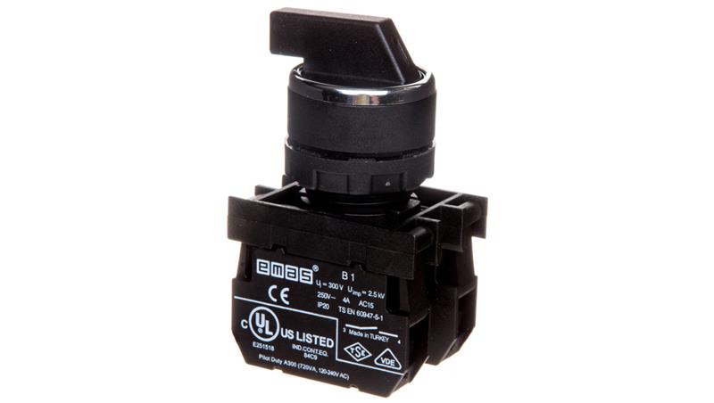 Przycisk pokrętny, 2NO, II-0-I obustronnie niestabilny, 60 stopni, T0-B101S32-4545