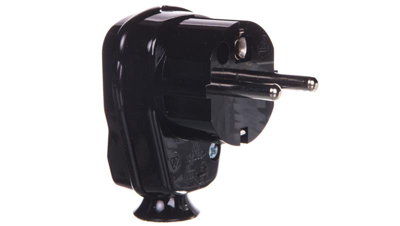 Wtyczka kątowa rozbieralna z/u 16A 2P AWA-5 czarna 51.11-28965