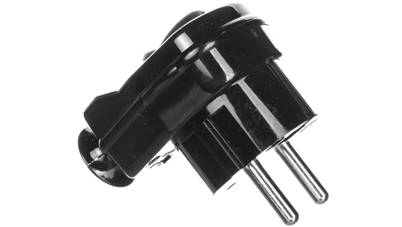 Wtyczka kątowa rozbieralna z przełącznikiem i wskaźnikiem z/u 16A 2P AWA-ŁKB czarna 51.26-29020