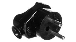 Wtyczka kątowa z/u 16A 2P AWA-WK czarna 51.47-29008