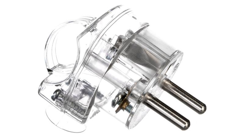 Wtyczka kątowa rozbieralna z uchwytem z/u 16A 2PAWA-WK transparentna 51.48-28976