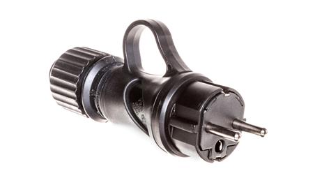 Wtyczka prosta gumowa z uchwytem b/u 16A 2P IP44 FWG czarna 51.224-28962