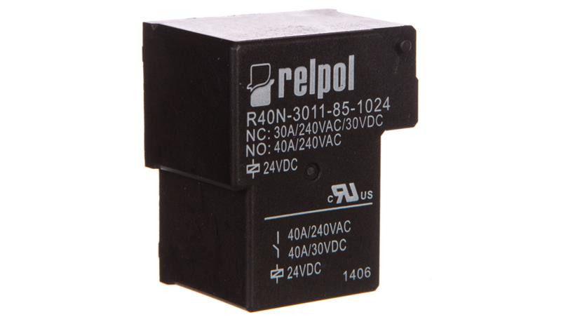 Przekaźnik przemysłowy 1P 40A 24V DC PCB R40N-3011-85-1024 2614814-10639