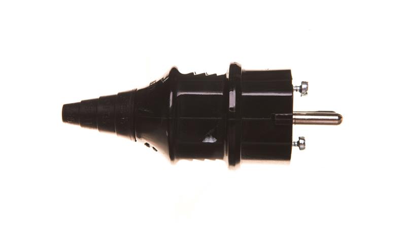 Wtyczka uniwersalna 16A 3P 230V IP44 Schuko czarna 10754 MEN10754-29024
