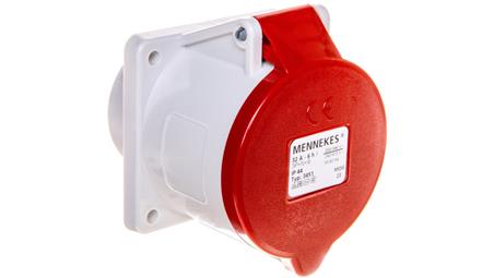 Gniazdo tablicowe proste 5P 32A 400V czerwone IP44 3451 MEN3451-31792