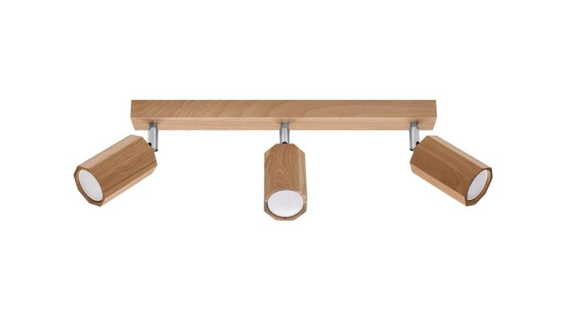 Lampa sufitowa ZEKE 3 dąb GU10 3x40W IP20 SL.1030 SOLLUX-57773
