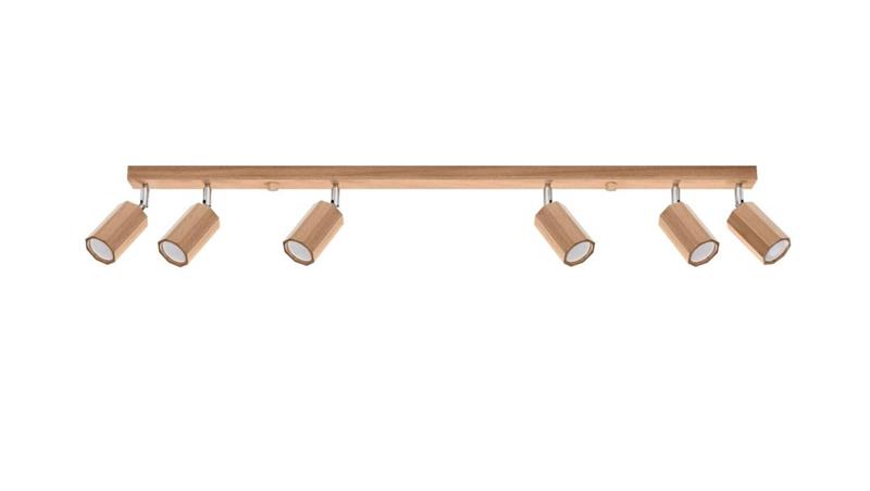 Lampa sufitowa ZEKE 6 dąb GU10 6x40W IP20 SL.1032 SOLLUX-57703