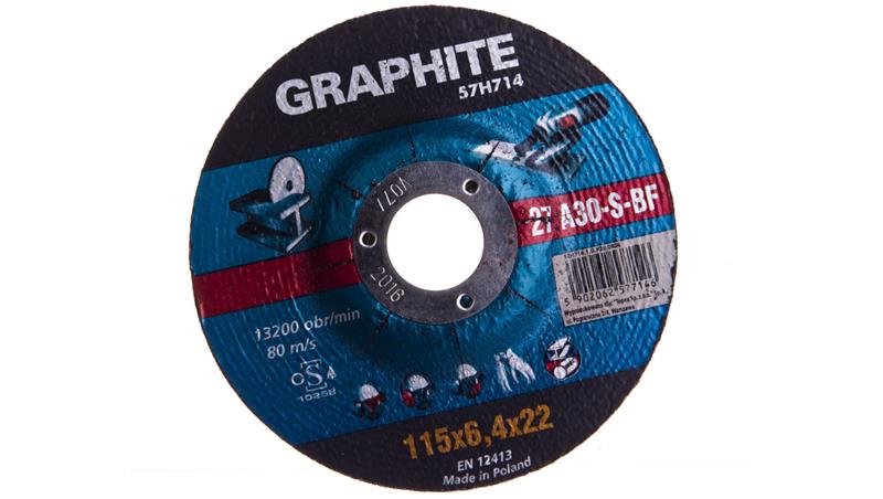 Tarcza szlifierska do metalu 115 x 6.4 x 22.2 mm 27 A30-S-BF 57H714-90382