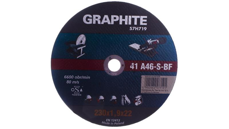 Tarcza tnąca do metalu 230 x 1.9 x 22.2 mm 41 A46-S-BF 57H719-90337 Tarcza tnąca do metalu 230 x 1.9 x 22.2 mm 41 A46-S-BF 57H719-90337