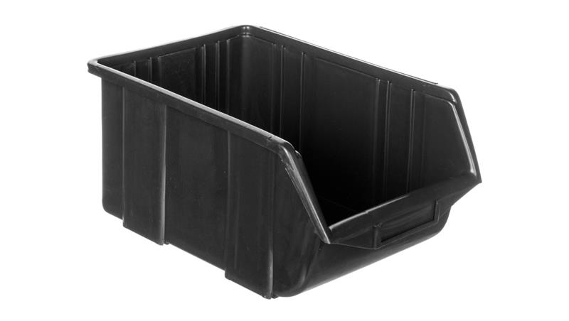 Pojemnik magazynowy plastikowy 36x22,5x16,5cm czarny 79R184-90461
