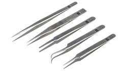 Zestaw pęset, materiał: Stal nierdzewna, RS PRO-89584
