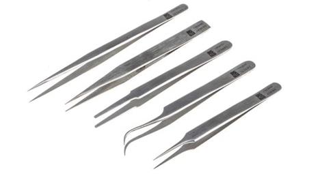 Zestaw pęset, materiał: Stal nierdzewna, RS PRO-89584