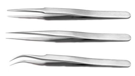 Zestaw pęset, materiał: Stal nierdzewna, RS PRO-89642