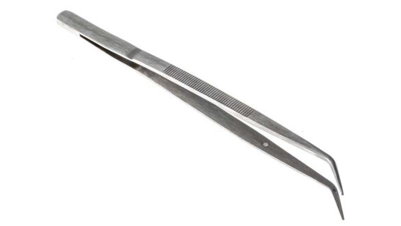 Pęseta, dł. 150, materiał: Stal nierdzewna, RS PRO-89688 Pęseta, dł. 150, materiał: Stal nierdzewna, RS PRO-89688
