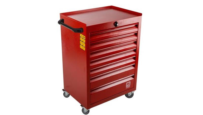 Szafka na rolkach, na kółkach, 7-szufladowa, 970 x 630 x 450mm, materiał: Stal, RS PRO-90511