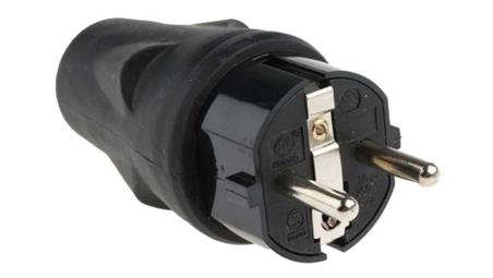 Wtyk sieciowy, 16A, 250 V, 2P+E CEE 7/7 niemieckie Schuko/francuskie, RS PRO-84715