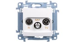 Simon 10 Gniazdo antenowe R-TV-SAT końcowe białe IP20 CASK.01/11-1