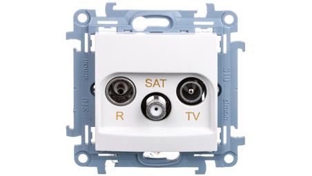 Simon 10 Gniazdo antenowe R-TV-SAT końcowe białe IP20 CASK.01/11-1