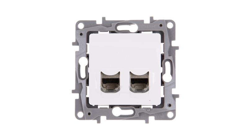 NILOE Gniazdo komputerowe podwójne RJ45 kat.6 STP białe 664776-34087