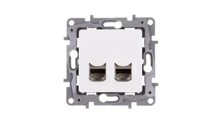 NILOE Gniazdo komputerowe podwójne RJ45 kat.6 STP białe 664776-34087