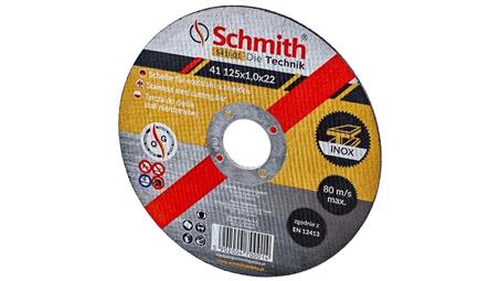 Tarcza do cięcia stali nierdzewnej INOX 125x1,0 Schmith-90424