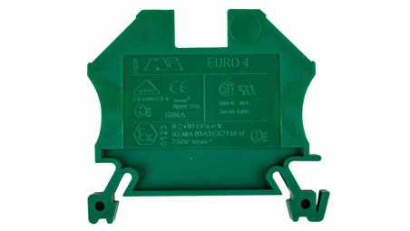 Złączka szynowa 2-przewodowa 4mm2 zielona EURO 43409GR-74108