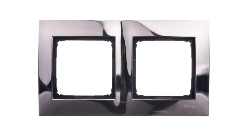 Simon 54 Premium Ramka podwójna metalowa ciemna stal DR2/67-36635