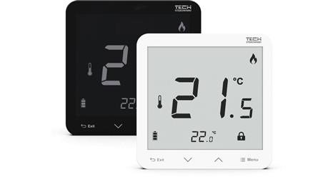 SINUM R-8pb PLUS Regulator pokojowy bezprzewodowy bateryjny dopuszkowy kolor czarny-85484
