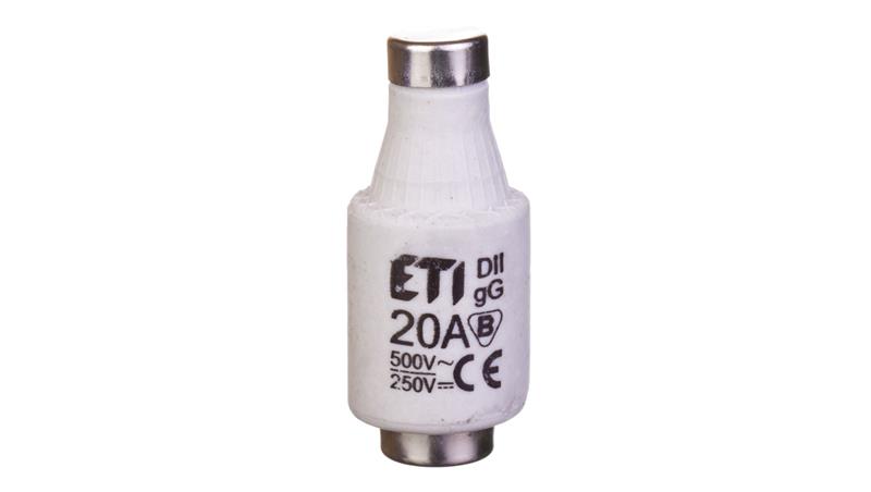 Wkładka bezpiecznikowa 20A DII gG / BiWtz 500V AC/ 250V DC E27 002312406 /5szt./-6396