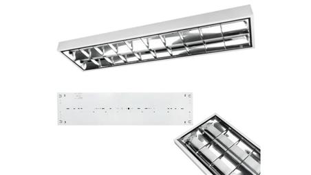 Oprawa rastrowa 120cm 2x18 2x120cm natynkowa LED biała lampa 36W 120cm G13 zasilanie jednostronne-86860