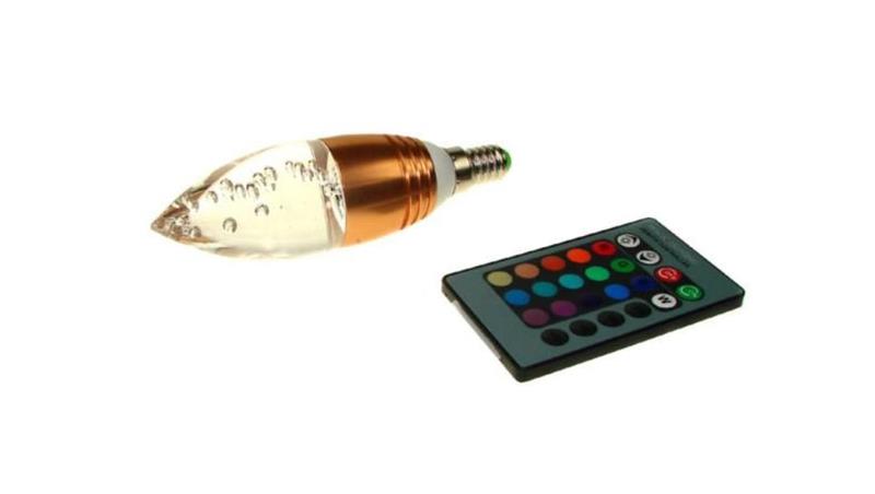 Żarówka LED Offa E14 3W RGB z pilotem miedziana--86091