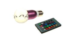 Żarówka LED Gais E27 3W RGB z pilotem fioletowa-86157