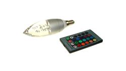 Żarówka LED Offa E14 3W RGB z pilotem srebrna--86081