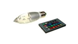Żarówka LED Offa E27 3W RGB z pilotem srebrna--86143
