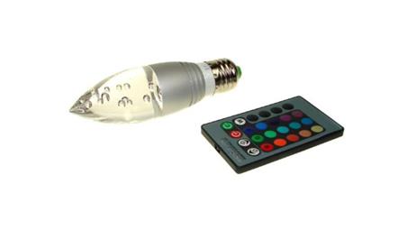 Żarówka LED Offa E27 3W RGB z pilotem srebrna--86143