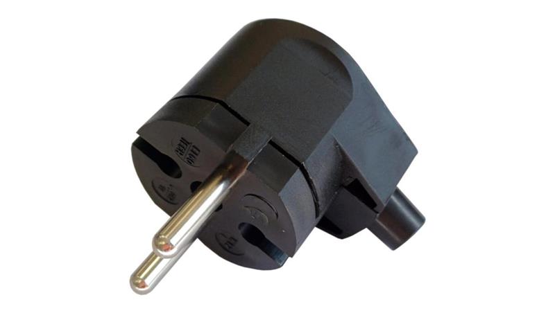 Wtyczka kątowa czarna bez uziemienia 2P IP20 250V~ 16 A / 24033-85511