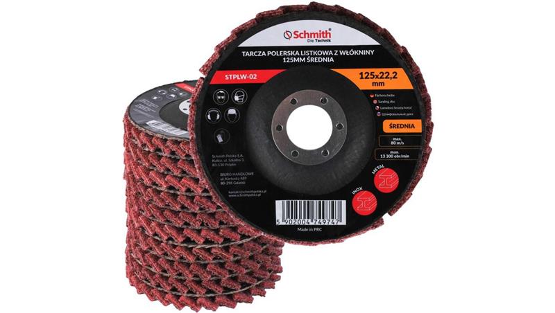 Tarcza polerska listkowa średnia 125mm filc lamelka z włókniny Schmith-90433 Tarcza polerska listkowa średnia 125mm filc lamelka z włókniny Schmith-90433
