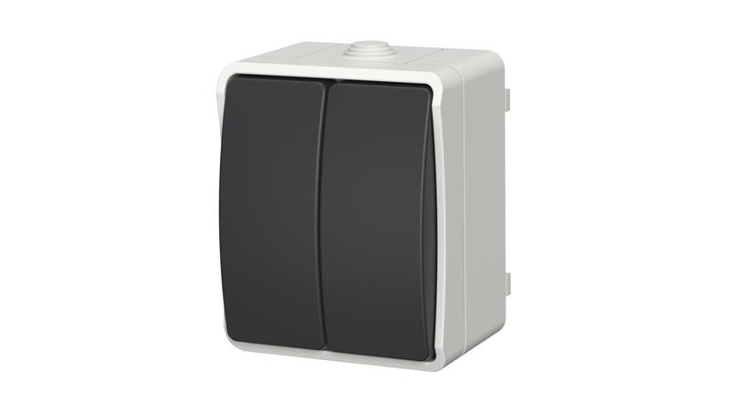 Łącznik świecznikowy natynkowy Aqua Plus IP54 szaro grafitowy / 40113-85914