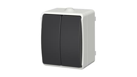 Łącznik świecznikowy natynkowy Aqua Plus IP54 szaro grafitowy / 40113-85914