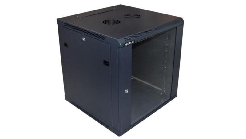 Szafa 19cali wisząca ZETA 12U 600x600 RAL9004 szkło d-88757