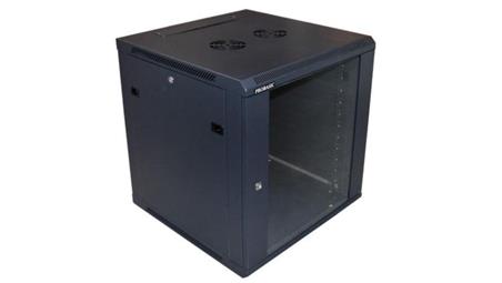 Szafa 19cali wisząca ZETA 12U 600x600 RAL9004 szkło d-88757