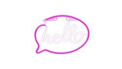 Neon LED HELLO róż biały Bat + USB FLNE15 Forever Light-86181