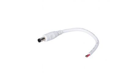 Wtyk DC 5.5x2.1 przewód biały 15cm 18awg-86950