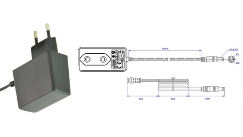 Wtyczkowy zasilacz impulsowy 12V/0.5A/6W z wtykiem DC - 2.5x5.5-84693